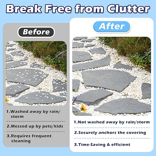 YOBTOP Rock Glue for Landscaping - 64oz Professional Strength Mulch Glue for Rocks Pea Gravel Pine Straw | Non-Toxic Fast-Drying Weather-Resistant for Patios Walkways Driveways Garden Borders