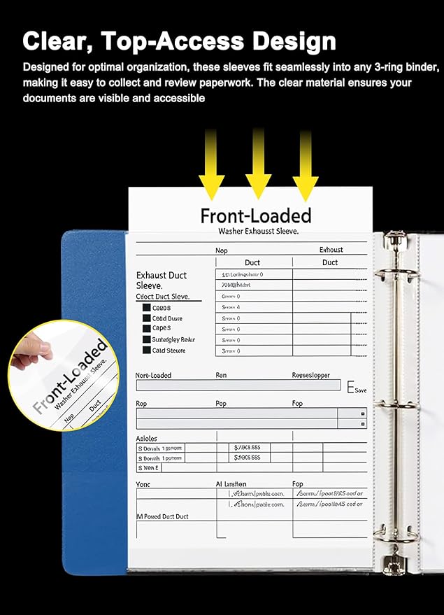 Sheet Protectors 8.5 x 11, 200 Pack Clear Plastic Page Protectors for 3 Ring Binder, Top Loading Letter Size Document Sleeves, Acid-Free Non-Glare Paper Protector Sheets for School, Office and Home.