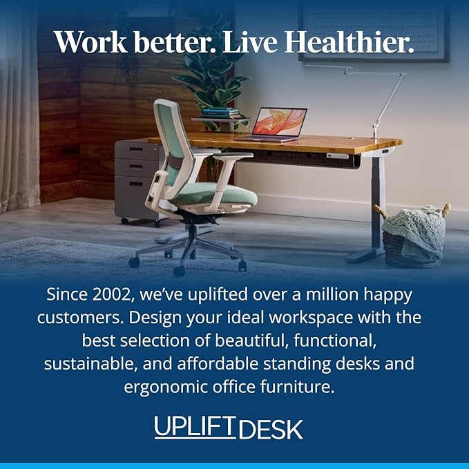 UPLIFTDESK V3 2-Leg White Laminate Wood Standing Desk – Adjustable Height, Advanced 1-Touch Memory Keypad, Under Desk Cable Management, Wire Grommets & Rocker Board (Black C-Frame, 72 x 30 inch)