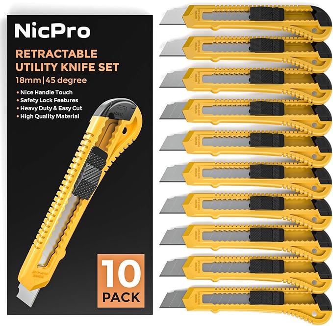 Nicpro 10 Pack Utility Knife Set (10 Pack)