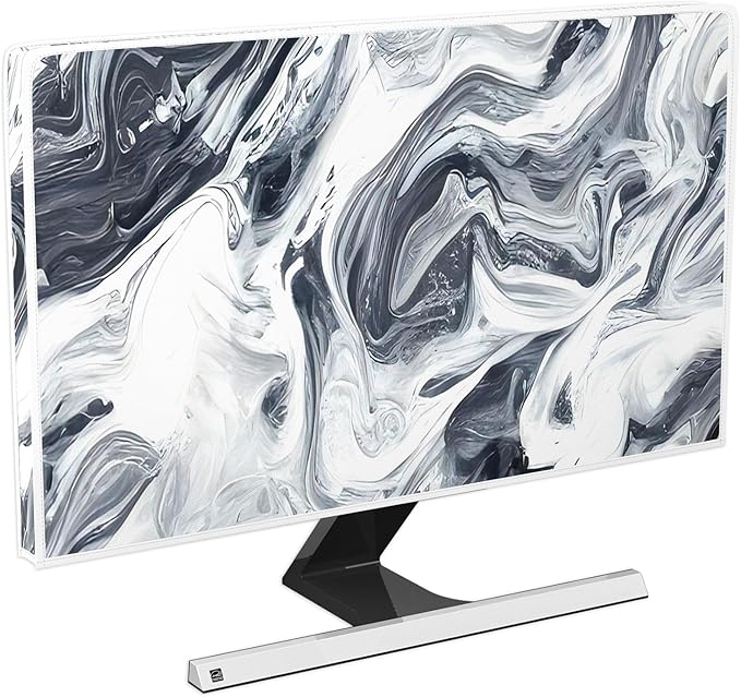 Baocicco Abstract Gray Marble Waterproof 45, 46, 47, 48 Inch Television Cover Anti-Static Dustproof Protective Television Covers for TV Screen Abstract Modern TV Dust Cover for Home LED LCD OLED TVs