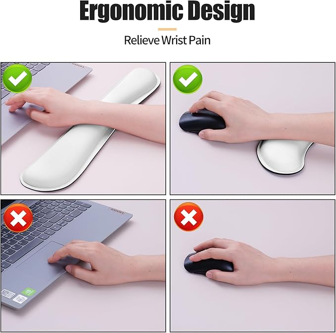 Bloss Leather Desk Pad and Keyboard Wrist Rest (White, 31.5×15.7Inches)
