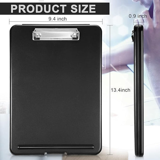 Mimorou 10 Pcs Clipboard with Storage,9.5 x 13.5 Inch Plastic Heavy Duty Foldable Clip Board with Pen Holder Low Profile Clipboard for Nurse Teacher Classroom Office Back to School Supplies