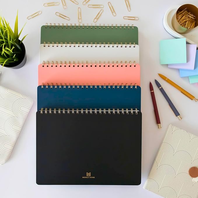 Merely Home Undated Weekly Planner | 8.25” x 11.75” Work To-Do Notebook | ADHD Academic Organizer | Multi-Layout | Men and Women Planner | College Supplies | Pink | Landscape Layout