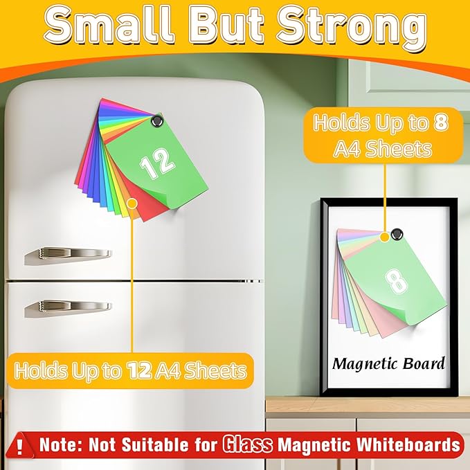 VNDUEEY 120 Pack Black Fridge Magnets, Whiteboard Magnets, Small and Strong Magnet Refrigerator, Locker Magnet for Kitchen, Office, School, Adults