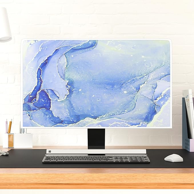 Baocicco Modern Violet Marble Waterproof TV Cover Anti-Static Dustproof Protective Cover for LCD/LED/HD 75 Inch Decorative Monitor Accessories Covers for Television LED LCD OLED TVs Screen