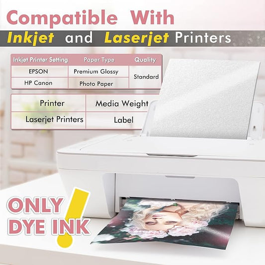 Koala Pearl Glossy Photo Paper 8.5X11 Inches 48LB 30 Sheets Shiny for Inkjet and Laser Printer Use DYE INK 180GSM