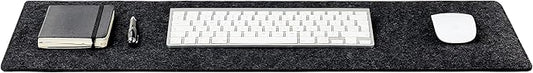 Wolvende Premium Felt Desk Mat | Small 12" x 27.5" Multifunctional Desk Pad for Home Office | Dark Gray