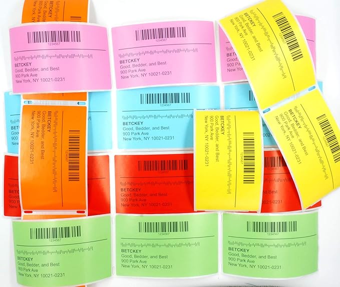BETCKEY - 4" x 2" Barcode Shipping & Multipurpose Labels Compatible with Zebra & Rollo Label Printer,Premium Adhesive & Perforated[Light Blue, 6 Rolls, 4500 Labels]