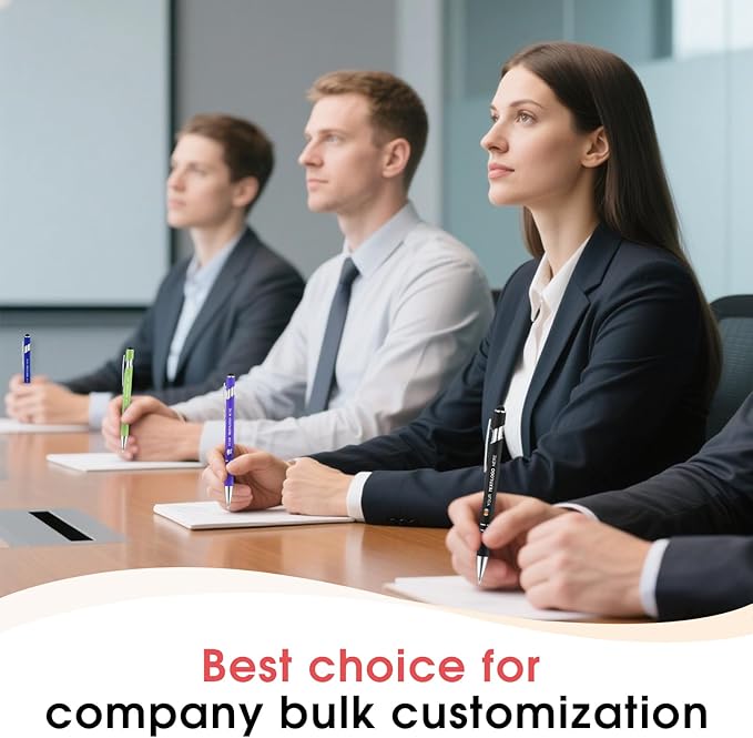 ENOMY Personalized Pens Bulk Free Engraved with Logo/Name/Message Black Ink Custom Pens Customized Stylus Ballpoint Pens Ideal Gifts for Business Anniversary (50)
