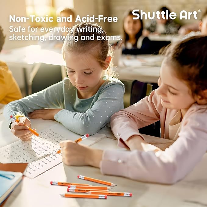 Shuttle Art 200 Pack Golf Pencils With Erasers, #2 HB Pencils Bulk, 3.5” Mini Pencil, Pre-Sharpened Small Pencil for Kids Teachers Classroom Games, Back to School Supplies