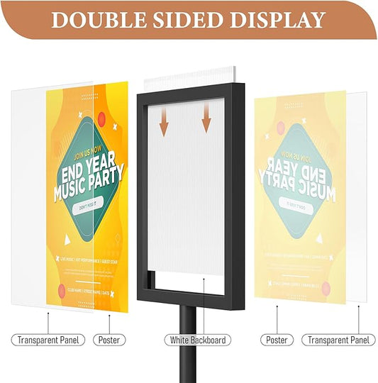 Relx Standing Sign Holder 11 x 17, Adjustable Pedestal Sign Stand, Double-sided Floor Signage Stands for Outdoor Indoor Poster Display