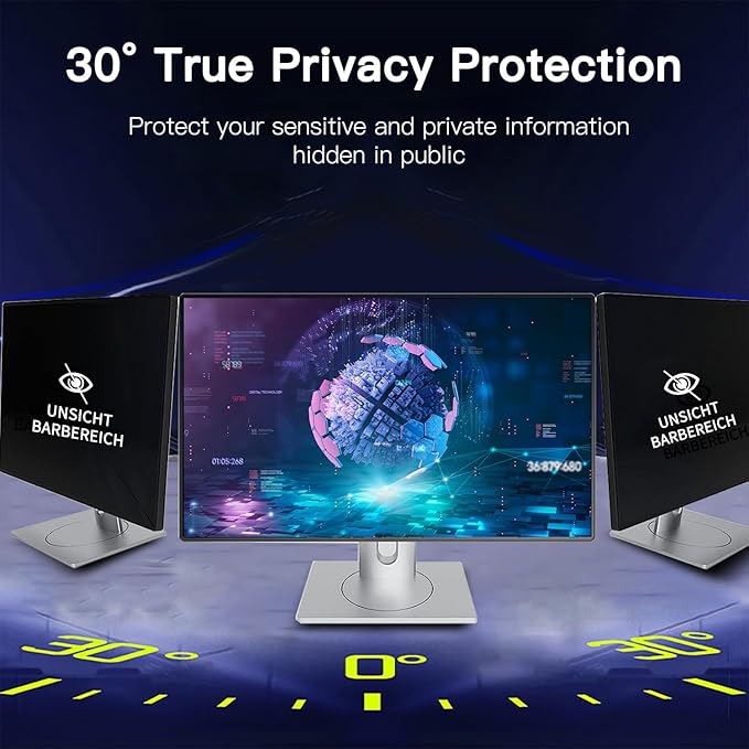2 Pack Magnetic Hanging Computer Privacy Screen 27 Inch for 16:9 Widescreen Monitor, Removable Privacy Screen Anti Glare Blue Light Computer Screen Privacy Shield, Anti-Scratch 27 in Protector Film