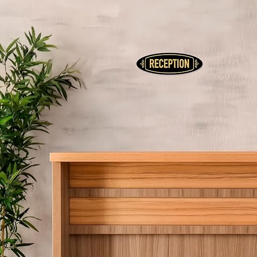Custom Wall or Door Sign, Personalized Oval Plaque Engraved Message for Bussiness, Property and Home Indoor/Outdoor, 4x12 Inches, Made in USA by Sigo Signs