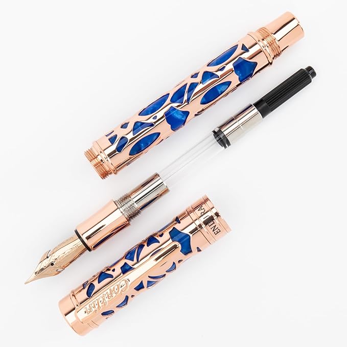 Conklin Endura Deco Crest Fountain Pen in Blue (Blue)