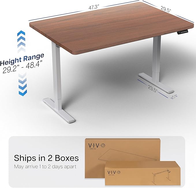 VIVO Electric 48 x 30 in Standing Desk (Gray, 48x30in)