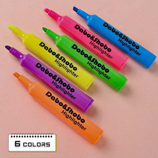 Dabo & Shobo Highlighters Set of 24,Colored Markers And Beautiful Combination Set Liquid Ink Fast Drying And Not Easy To Fade Are Suitable For Classroom, Office And Shop Short Style