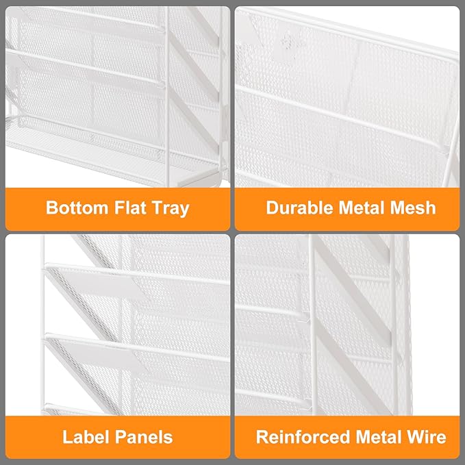 Kuntine.B Wall File Organizer — 7-Tier, White