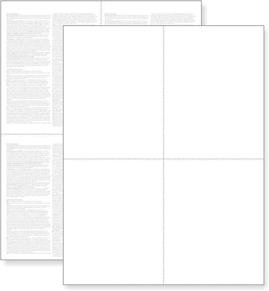 NextDayLabels - W-2 4-Up Employee Tax Forms, Instructions on Back" for 2025, for Laser/Inkjet Printer. Compatible with QuickBooks and Accounting Software ETC. (Pack of 500 Sheets)