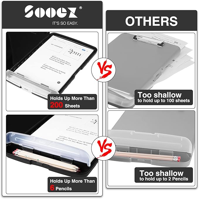Sooez Clipboard with Storage (Letter, 8.5x11)