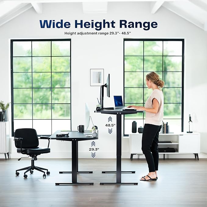 VIVO Electric 43 x 24 in Standing Desk, Memory Height Adjustment, 1B Series, Holds 220 lbs, One-Piece Dark Gray Top, Gray Frame, DESK-KIT-1G4G