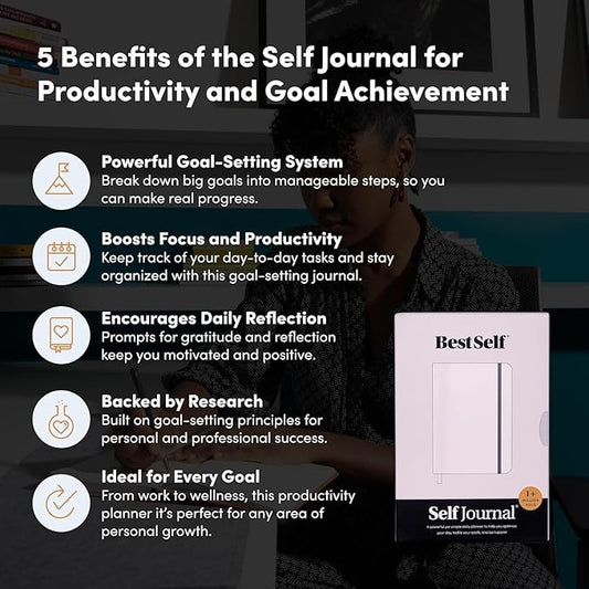 BestSelf 13-Week Self Journal & Goal Planner – Undated Daily ADHD-Friendly Journal for Men & Women | Productivity, Gratitude, Reflection & Habit Tracker | 2026 Life Organizer with Prompts, Forest Green