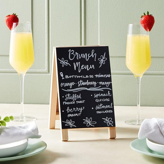 Juvale Mini Chalkboard Easel Signs - 2-Pack, Black, 4.5 x 7.5 in - Tabletop Chalkboard Sign Stand, Double-Sided Display for Wedding, Restaurant Menu & Catering Event Decor