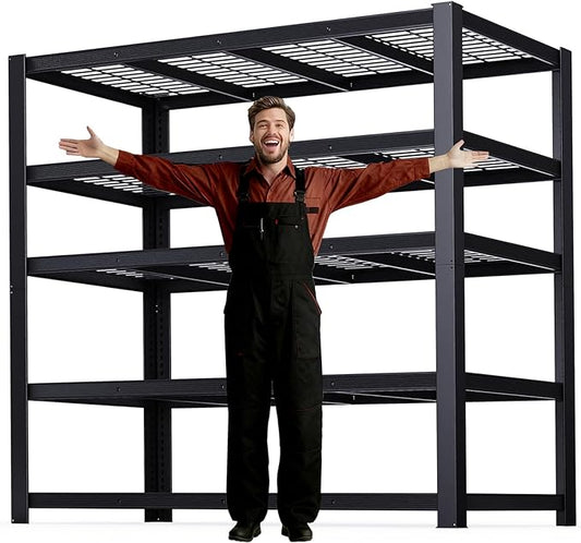 ZEUKMXOO 62" W 3050LBS Storage Shelves Unit,5 Tier Heavy Duty Metal Shelving Unit and Storage Large Rack,72" H x62 W x24 D Adjustable Metal Shelving Unit,Garage Shelves for Basement,Warehouse