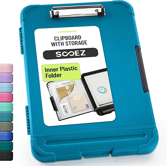 Sooez Reinforced Clipboard with Storage (Letter, 8.5x11)