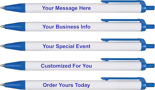 RevMark Personalized Ballpoint Pen, Custom Printed Name, Business or Event Information, Timeless Advertising, USA Made Pens, Promotional Marketing, Smooth Black Ink, Bulk Pack (Blue,250 Ct.)