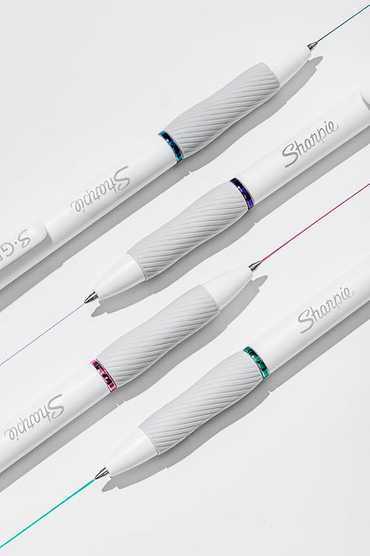 Sharpie S-Gel Pens, Fashion Barrel Gel Pens, Pearl White Body, Medium (0.7mm) Point, Bold Ink Colors, 8 Count (Pack of 6)