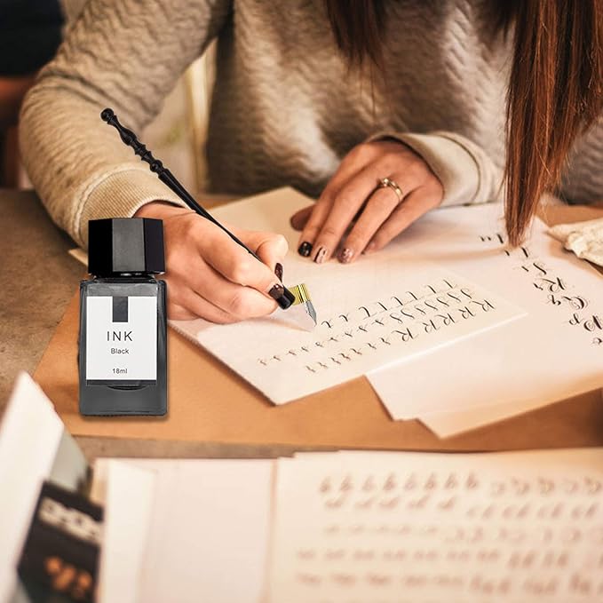 Trustela Calligraphy Set for Beginners — 19 Nibs, Oblique Pen Holder, Wooden Set
