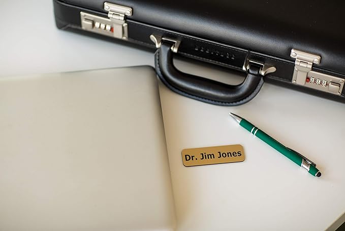 Custom Engraved Name Tag Badges – Personalized Identification with Pin or Magnetic Backing, 1.5 Inches x 3 Inches, White/Pine Green