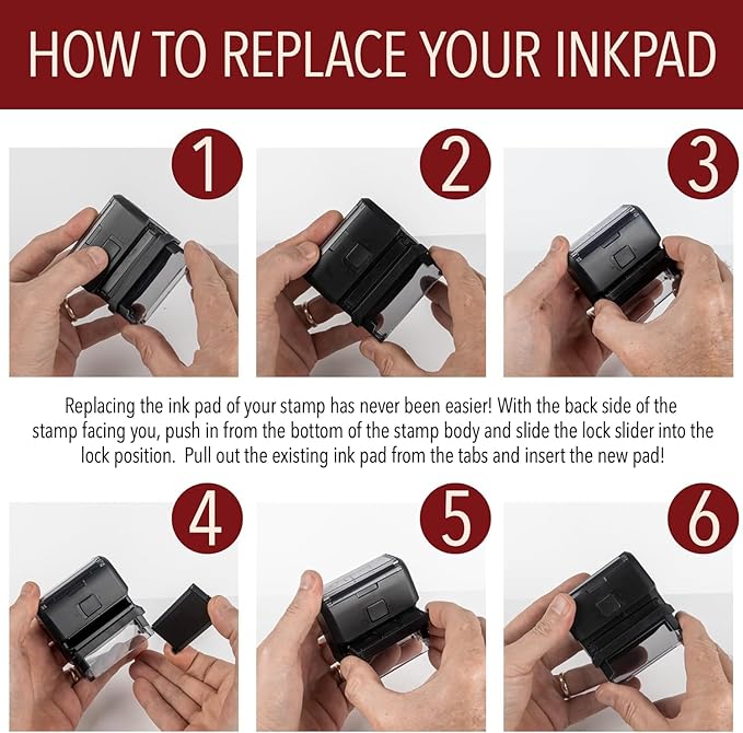 Self Inking Modern Address Stamps | Custom Return Address Stamper (Relaxed Script, Xtra Large)