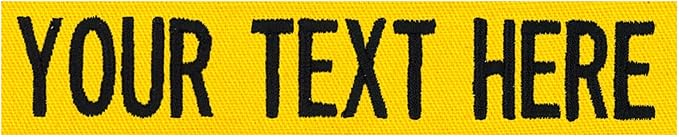 Custom Uniform Name Tapes Solid Colors. Yellow Fabric, 3.5 Inch Sew on