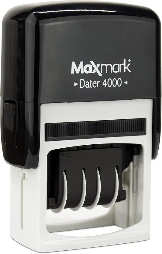 MaxMark Dater 4000 Self Inking Date Stamp - Green