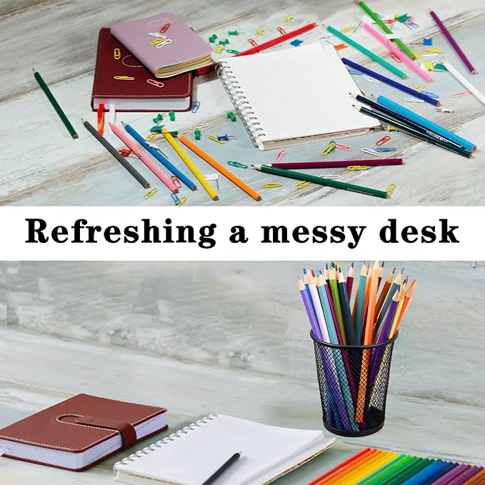 Gwybkq Mesh Metal Pen / Pencil Holder — 12-Pack