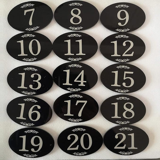 StayMax Locker Number Signs Door Sign with Self-Adhesive Tape Number Black (26-50)