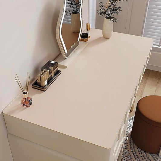 Bloss Extra Large Non-Slip Leather Desk Mat — 47.2×24 in, Beige