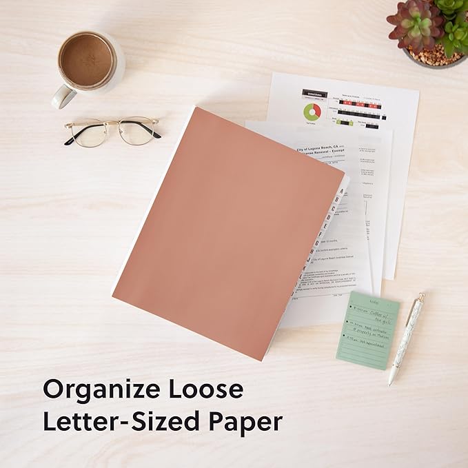 Smead Expandable Desk File Sorter, Alphabetical A–Z Organizer, 20 Laminated Index Dividers, Letter Size, Rosewood (89214)
