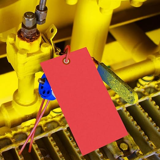 SmartSign (Pack of 1000) 6.25 x 3.125 inch “Red” Blank Tyvek Shipping Tags with Metal Eyelets, Size #8, 8 mil Thick Tyvek