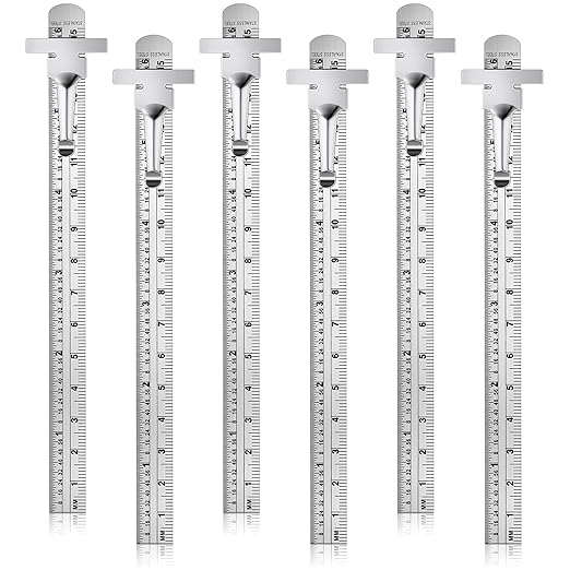 6 Pieces 6 Inch 15 cm Pocket Ruler Flexible Precision Stainless Steel Ruler with Detachable Clips Stainless Steel Pocket Clip Scale Gauge Metric British System