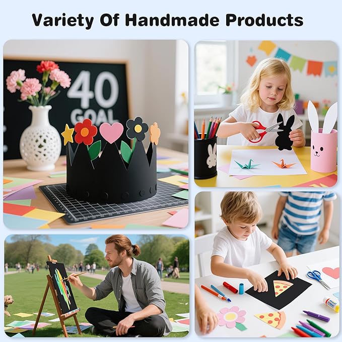 Cardstock Paper, Black Cardstock 8.5x11, 80 Sheets Card Stock, 200GSM Thick Printer Paper 8.5x11, Black Blank Card Stock Paper for Greeting Cards, DIY Cards, Wedding Invitation, Postcards