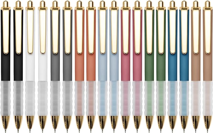 Linbsunne Ballpoint Pens Black Medium Point 1mm Pen with Super Soft Grip Ball Point Pen for Men Women Retractable Pens (18-Count)