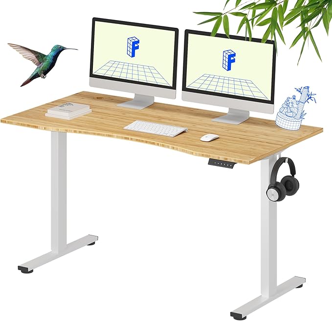 FLEXISPOT EN1 Bamboo Standing Desk (Bamboo, 55x28Inches)