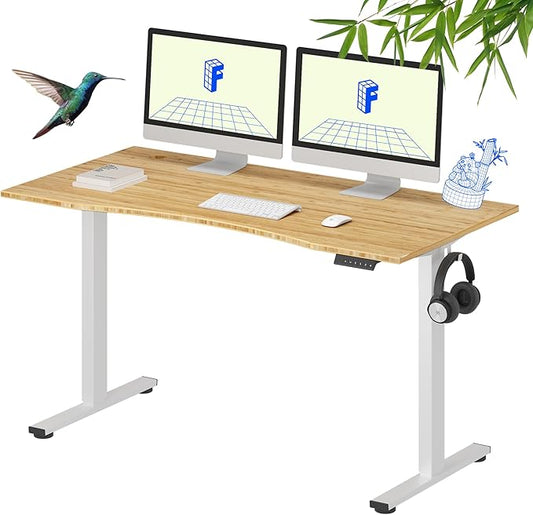 FLEXISPOT EN1 Bamboo Standing Desk (Bamboo, 55x28Inches)