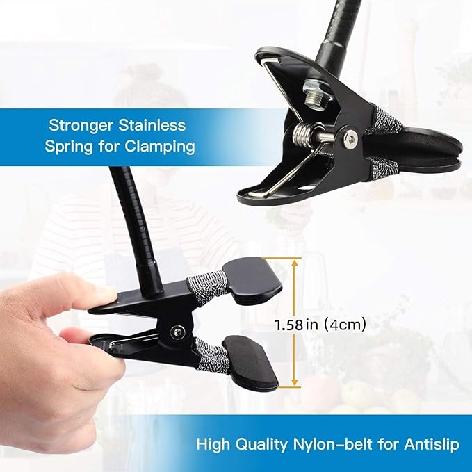 Pipishell 25 Inch Webcam Stand, Flexible Desk Mount Clamp Gooseneck Stand for Logitech Webcam C960 C930e C930 C920 C920S C922x C922 Brio 4K C925e C615 and Other Devices with 1/4" Thread-PIWS01
