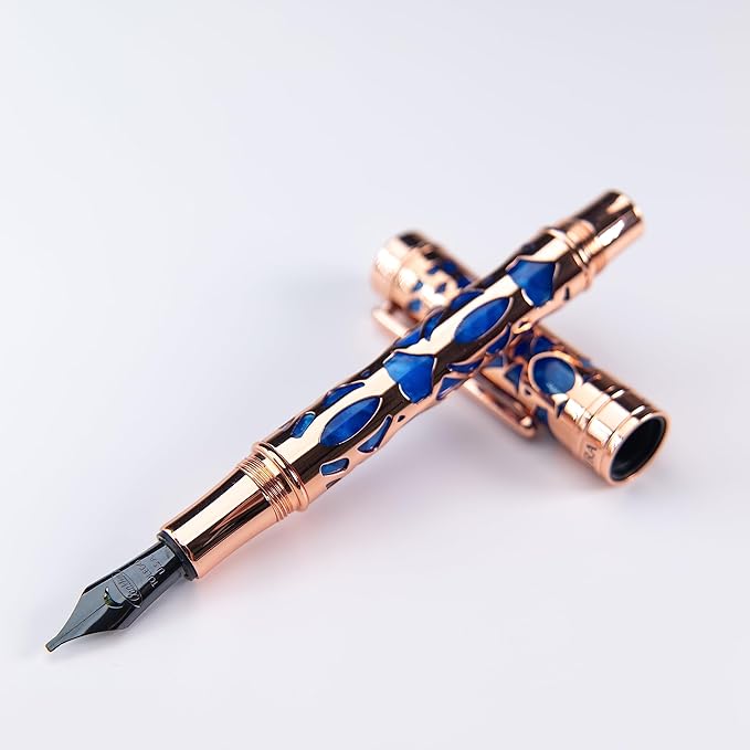 Conklin Endura Deco Crest Fountain Pen in Blue (Blue)