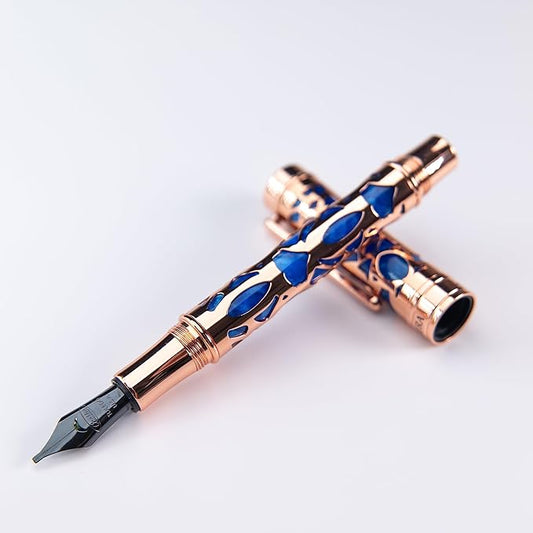 Conklin Endura Deco Crest Fountain Pen in Blue (Blue)