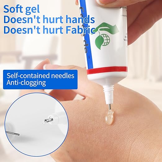 Cerca de Fabric Glue，Mighty mend Liquid Stitch Fabric Adhesive，Permanent，Clear，Strong, Waterproof for Repair and Patches, Clothes, Clothing Bonding 2oz。